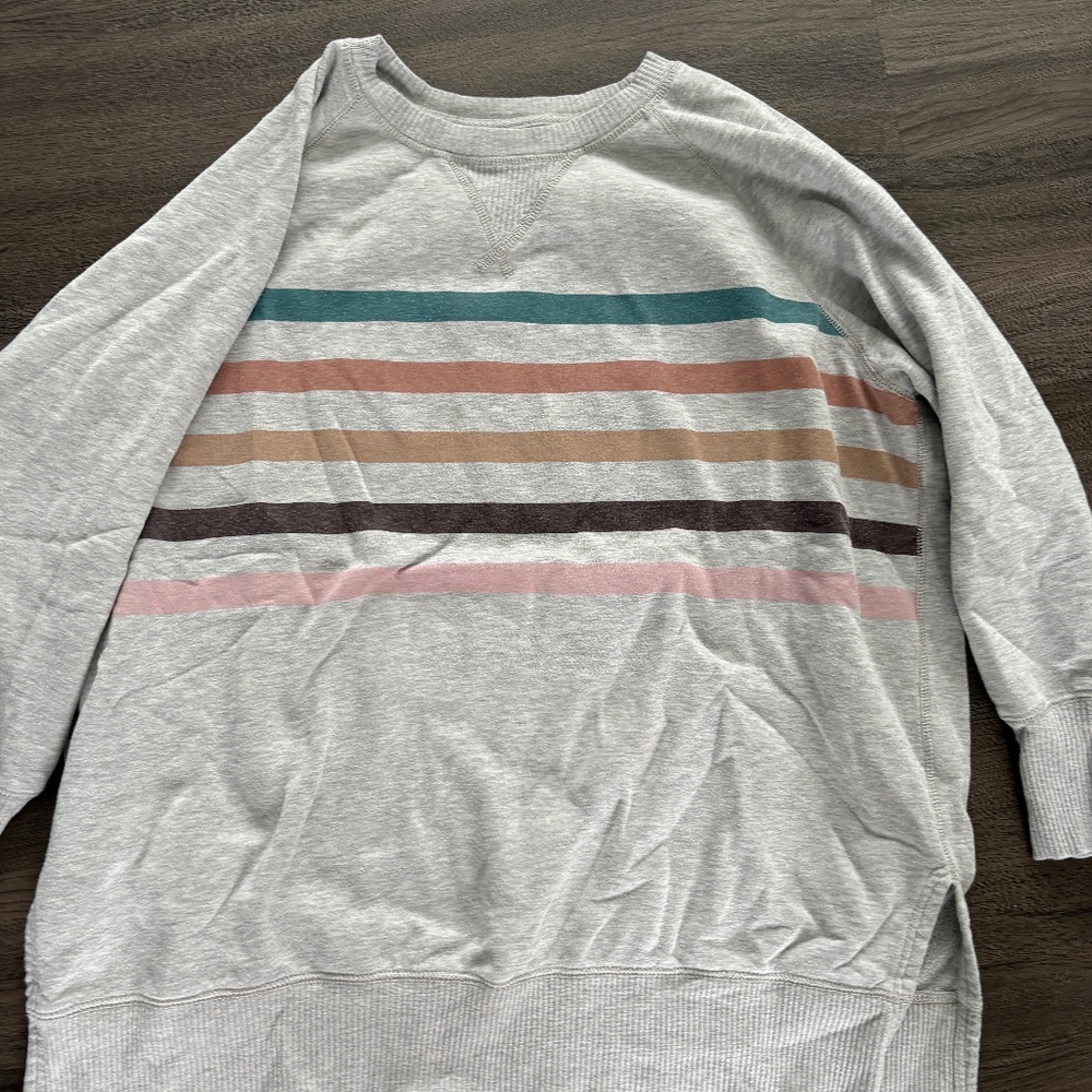 Oversized stripped tunic